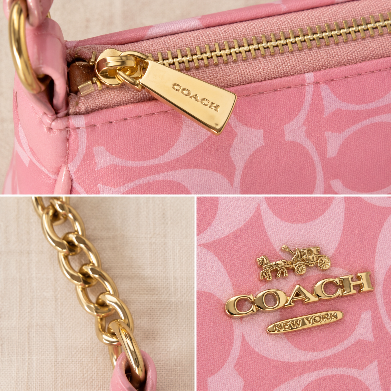 Rosie — Signature Pink Coach Bag with Cherry Charm